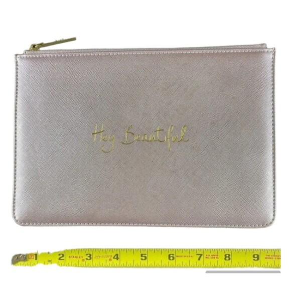Katie Loxton Make Up Bag  "Hey Beautiful" Monogrammed Purse  Blush Pink Cosmetic - Picture 6 of 6